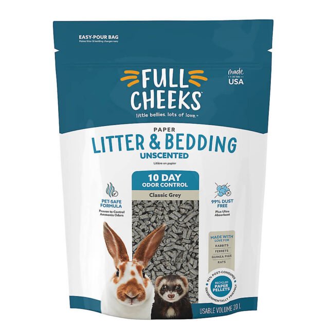 Full Cheeks Odor Control Small Pet Paper Litter & Bedding - Grey